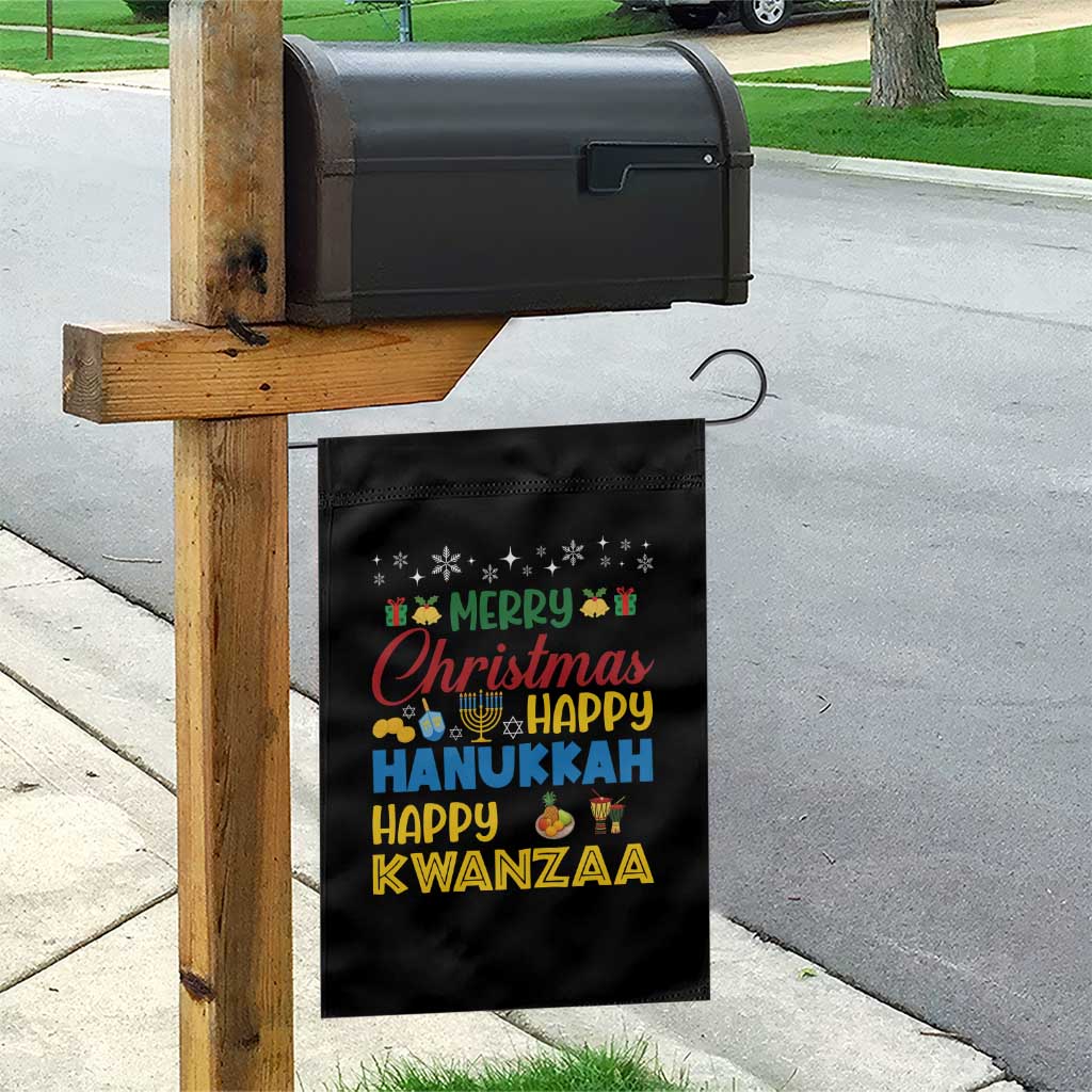 Celebrate All Holidays Merry Christmas Hanukkah Kwanzaa Gift Garden Flag TS12 Print Your Wear
