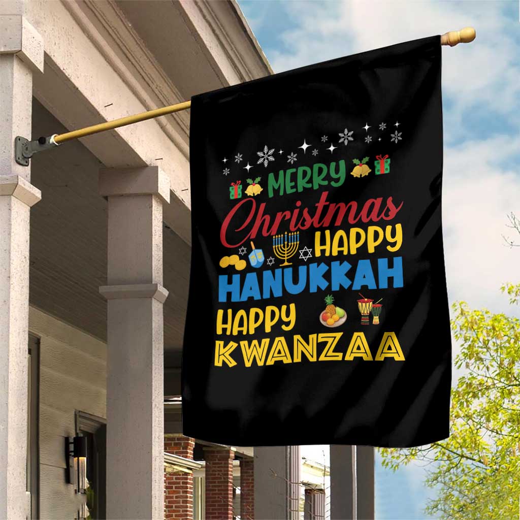 Celebrate All Holidays Merry Christmas Hanukkah Kwanzaa Gift Garden Flag TS12 Print Your Wear