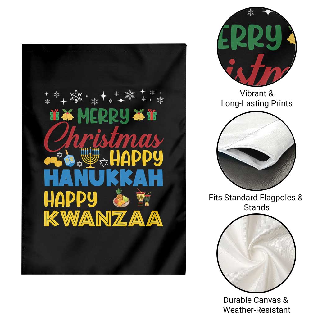Celebrate All Holidays Merry Christmas Hanukkah Kwanzaa Gift Garden Flag TS12 Print Your Wear