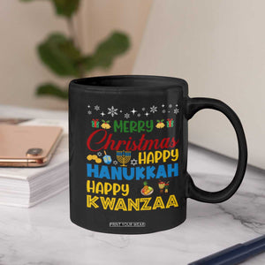 Celebrate All Holidays Merry Christmas Hanukkah Kwanzaa Gift Coffee Mug TS12 Print Your Wear