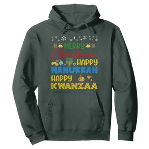 Celebrate All Holidays Merry Christmas Hanukkah Kwanzaa Gift Hoodie TS12 Dark Forest Green Print Your Wear