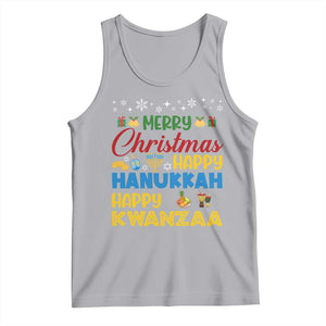 Celebrate All Holidays Merry Christmas Hanukkah Kwanzaa Gift Tank Top TS12 Athletic Heather Print Your Wear