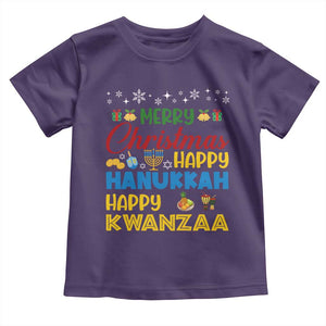 Celebrate All Holidays Merry Christmas Hanukkah Kwanzaa Gift Toddler T Shirt TS12 Purple Print Your Wear