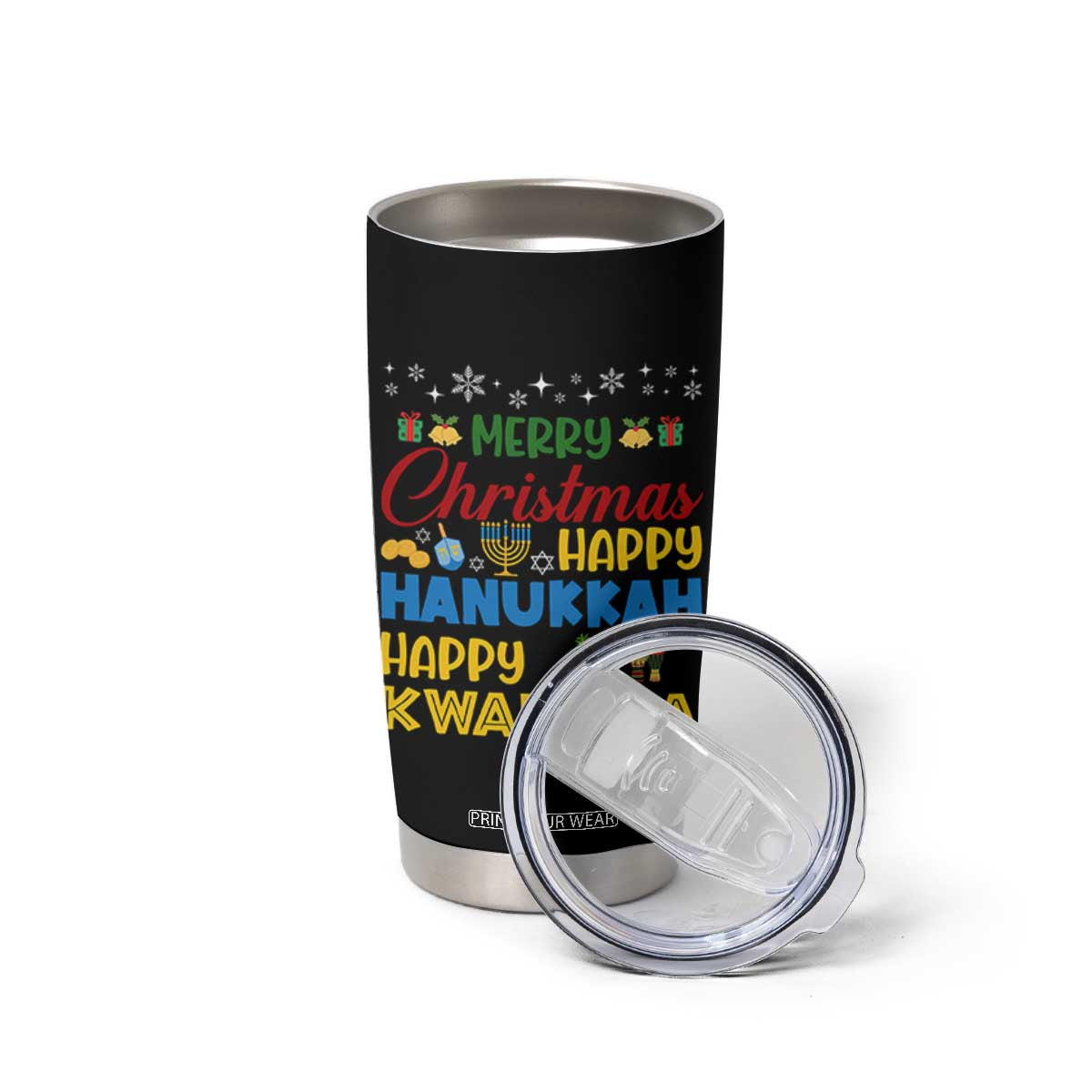 Celebrate All Holidays Merry Christmas Hanukkah Kwanzaa Gift Tumbler Cup TS12 Print Your Wear