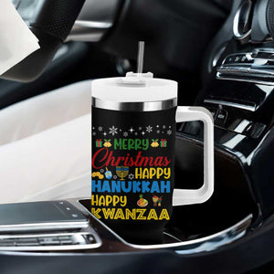 Celebrate All Holidays Merry Christmas Hanukkah Kwanzaa Gift Tumbler With Handle TS12 Print Your Wear