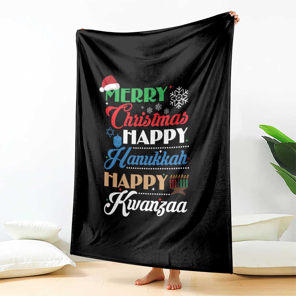 Funny Christmas Hanukkah Kwanzaa Throw Blanket December Holiday Gift TS12 Print Your Wear