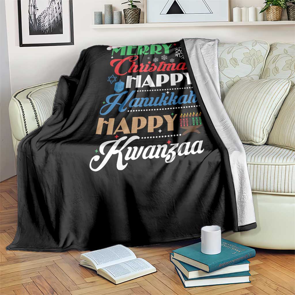 Funny Christmas Hanukkah Kwanzaa Throw Blanket December Holiday Gift TS12 Print Your Wear