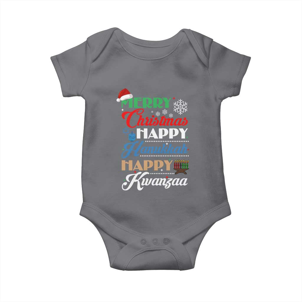 Funny Christmas Hanukkah Kwanzaa Baby Onesie December Holiday Gift TS12 Charcoal Print Your Wear