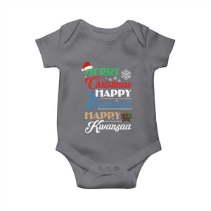 Funny Christmas Hanukkah Kwanzaa Baby Onesie December Holiday Gift TS12 Charcoal Print Your Wear
