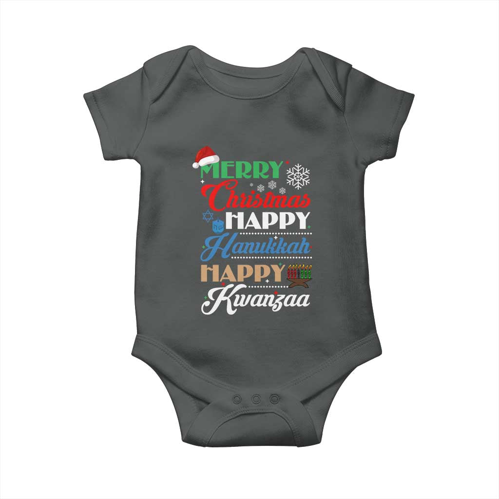 Funny Christmas Hanukkah Kwanzaa Baby Onesie December Holiday Gift TS12 Dark Heather Print Your Wear