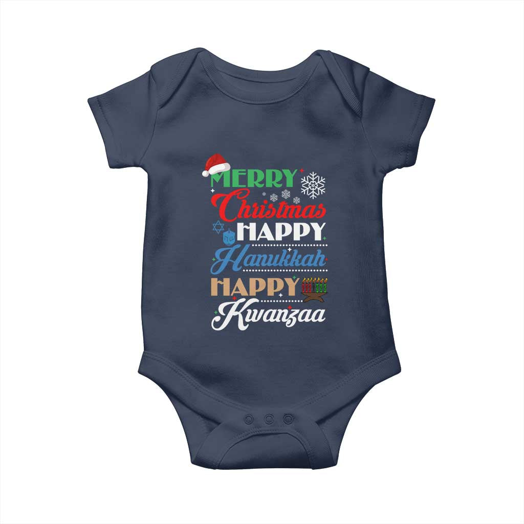 Funny Christmas Hanukkah Kwanzaa Baby Onesie December Holiday Gift TS12 Navy Print Your Wear