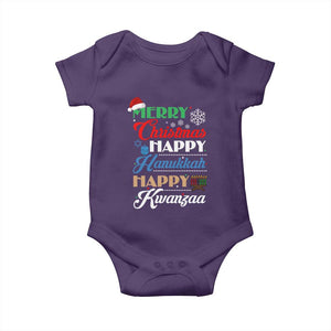 Funny Christmas Hanukkah Kwanzaa Baby Onesie December Holiday Gift TS12 Purple Print Your Wear