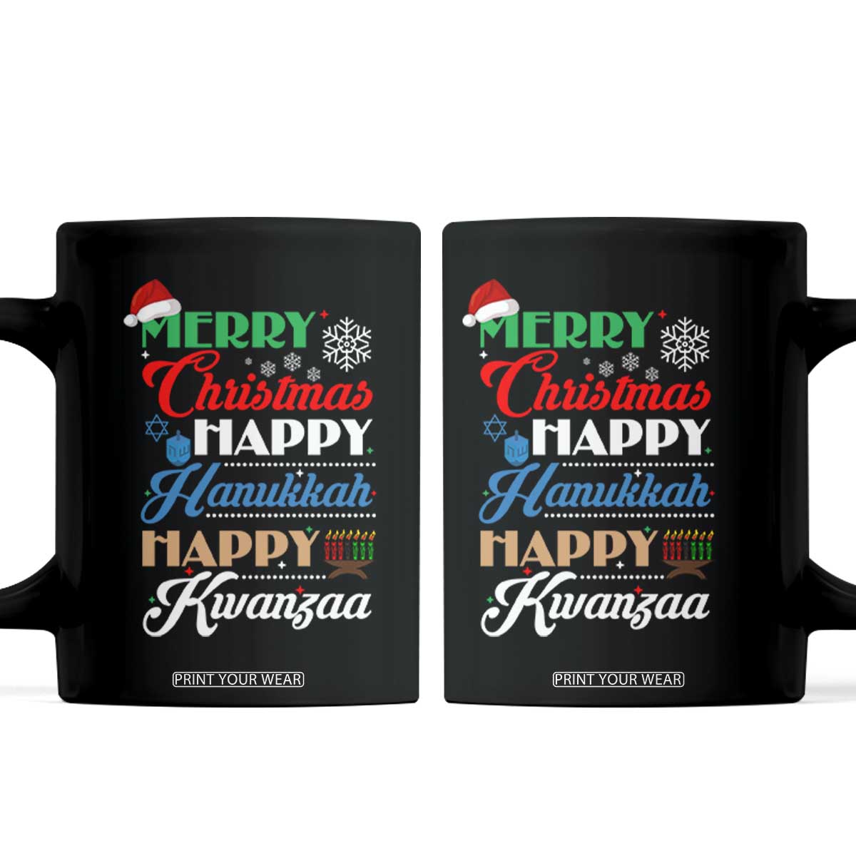 Funny Christmas Hanukkah Kwanzaa Coffee Mug December Holiday Gift TS12 Black Print Your Wear