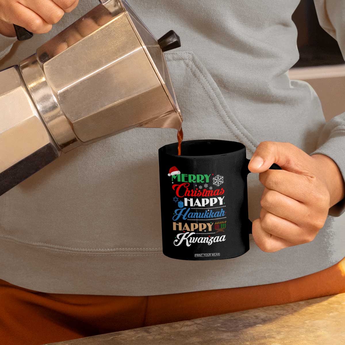 Funny Christmas Hanukkah Kwanzaa Coffee Mug December Holiday Gift TS12 Print Your Wear