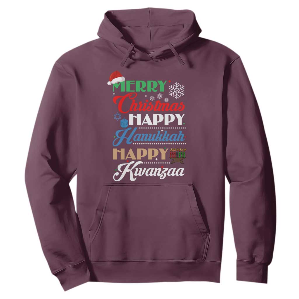 Funny Christmas Hanukkah Kwanzaa Hoodie December Holiday Gift TS12 Maroon Print Your Wear