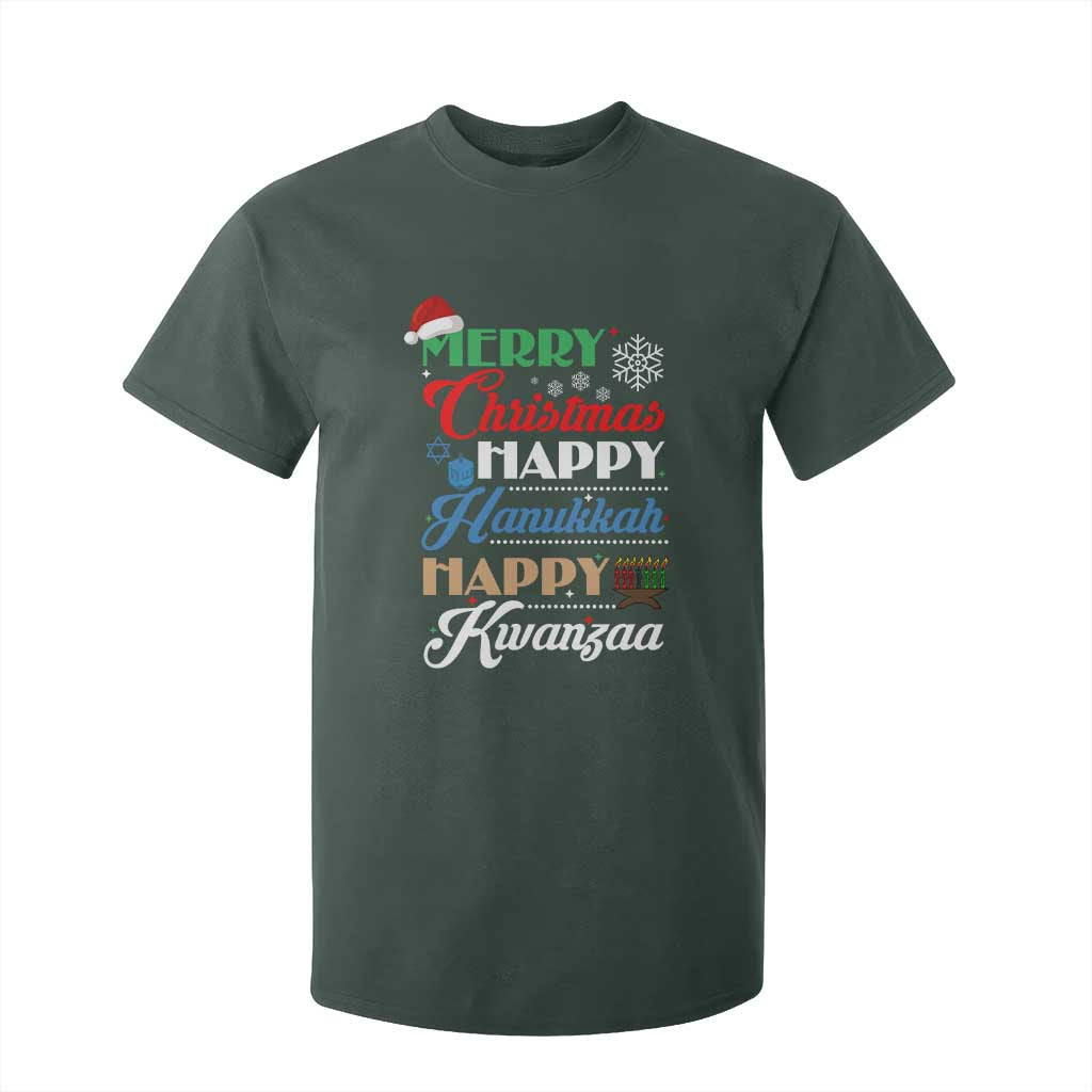 Funny Christmas Hanukkah Kwanzaa T Shirt For Kid December Holiday Gift TS12 Dark Forest Green Print Your Wear