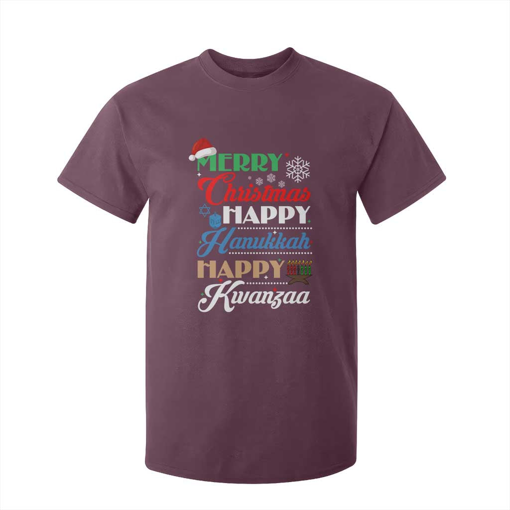 Funny Christmas Hanukkah Kwanzaa T Shirt For Kid December Holiday Gift TS12 Maroon Print Your Wear