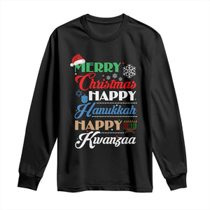 Funny Christmas Hanukkah Kwanzaa Long Sleeve Shirt December Holiday Gift TS12 Black Print Your Wear