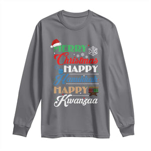 Funny Christmas Hanukkah Kwanzaa Long Sleeve Shirt December Holiday Gift TS12 Charcoal Print Your Wear