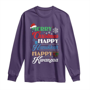 Funny Christmas Hanukkah Kwanzaa Long Sleeve Shirt December Holiday Gift TS12 Purple Print Your Wear