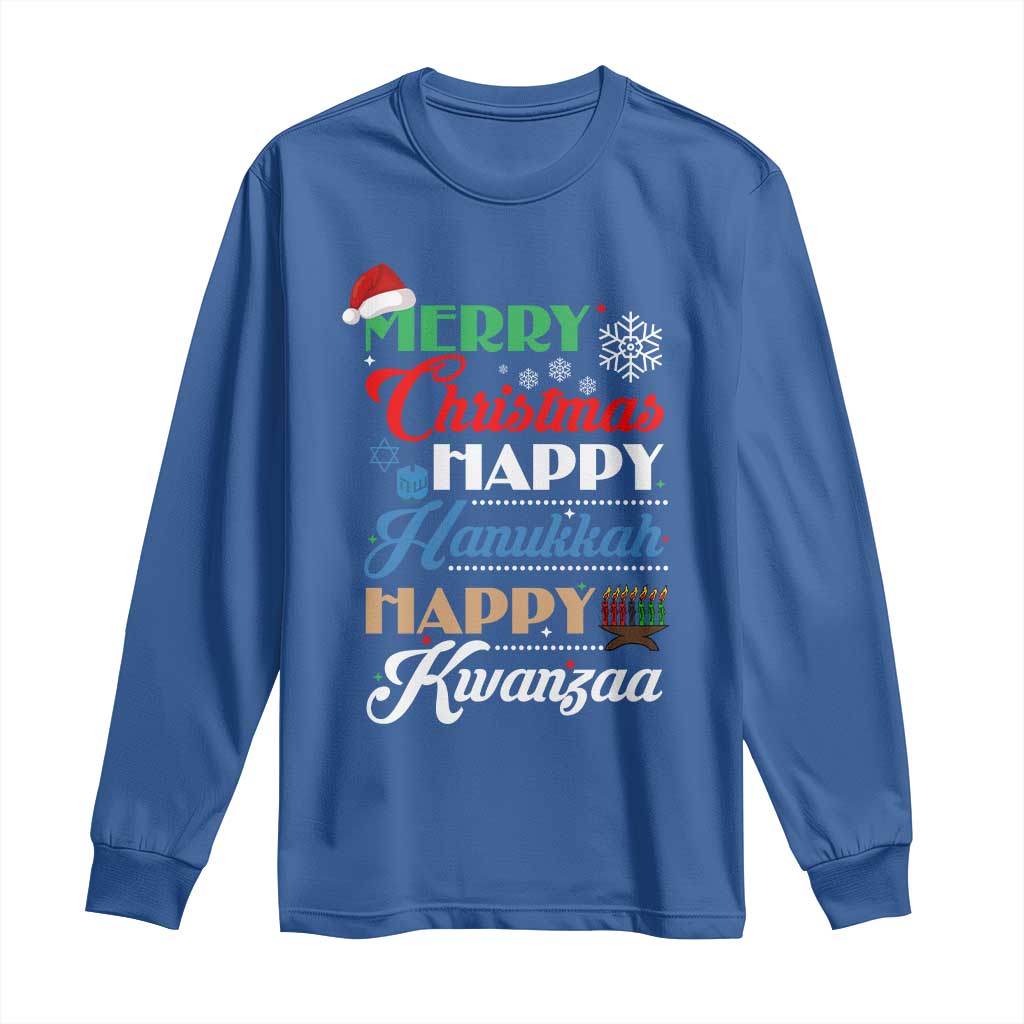 Funny Christmas Hanukkah Kwanzaa Long Sleeve Shirt December Holiday Gift TS12 Royal Blue Print Your Wear