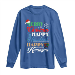 Funny Christmas Hanukkah Kwanzaa Long Sleeve Shirt December Holiday Gift TS12 Royal Blue Print Your Wear