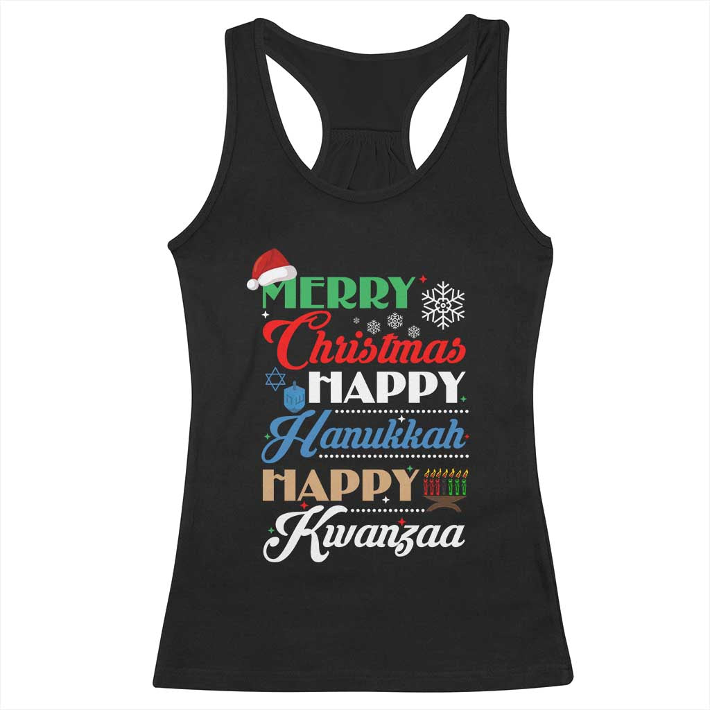 Funny Christmas Hanukkah Kwanzaa Racerback Tank Top December Holiday Gift TS12 Black Print Your Wear