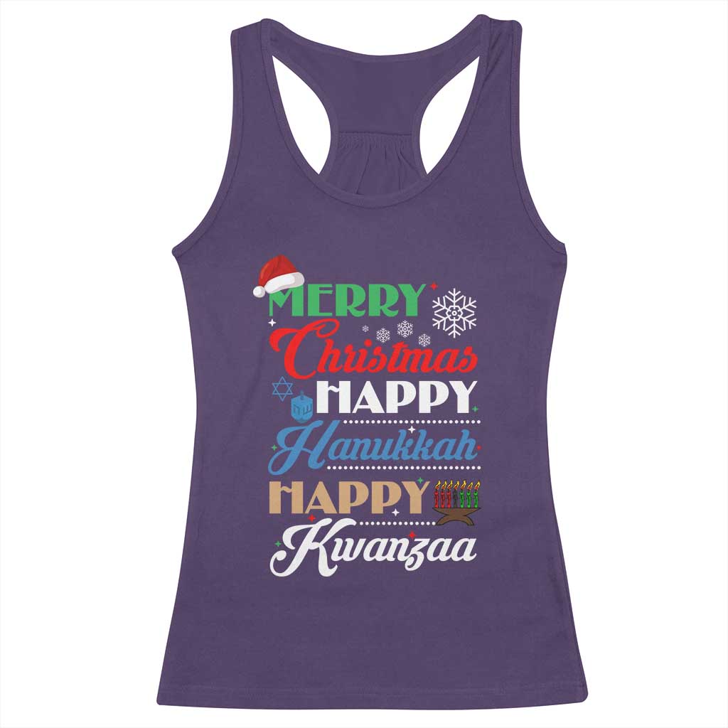 Funny Christmas Hanukkah Kwanzaa Racerback Tank Top December Holiday Gift TS12 Purple Print Your Wear