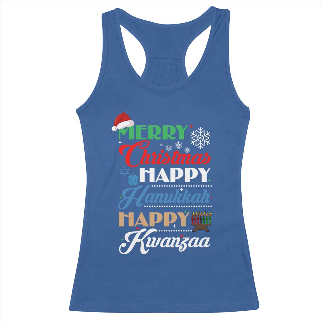 Funny Christmas Hanukkah Kwanzaa Racerback Tank Top December Holiday Gift TS12 Royal Blue Print Your Wear