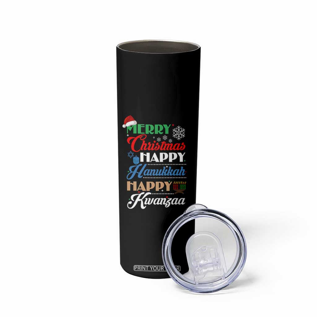 Funny Christmas Hanukkah Kwanzaa Skinny Tumbler December Holiday Gift TS12 Print Your Wear