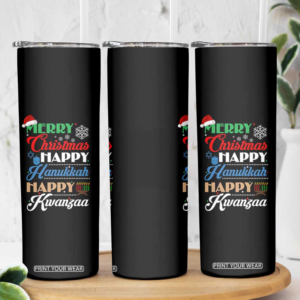 Funny Christmas Hanukkah Kwanzaa Skinny Tumbler December Holiday Gift TS12 Print Your Wear