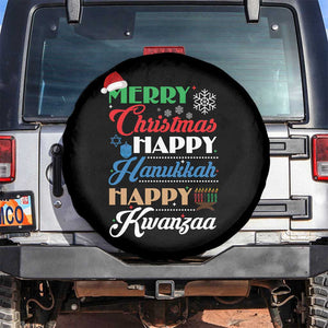 Funny Christmas Hanukkah Kwanzaa Spare Tire Cover December Holiday Gift TS12 No hole Black Print Your Wear