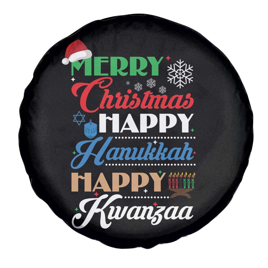 Funny Christmas Hanukkah Kwanzaa Spare Tire Cover December Holiday Gift - Print Your Wear
