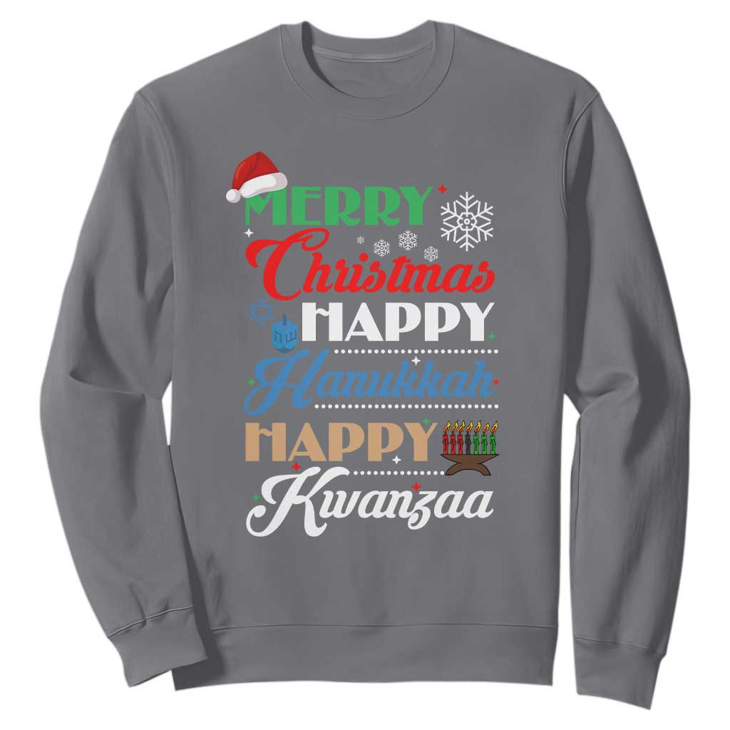 Funny Christmas Hanukkah Kwanzaa Sweatshirt December Holiday Gift TS12 Charcoal Print Your Wear