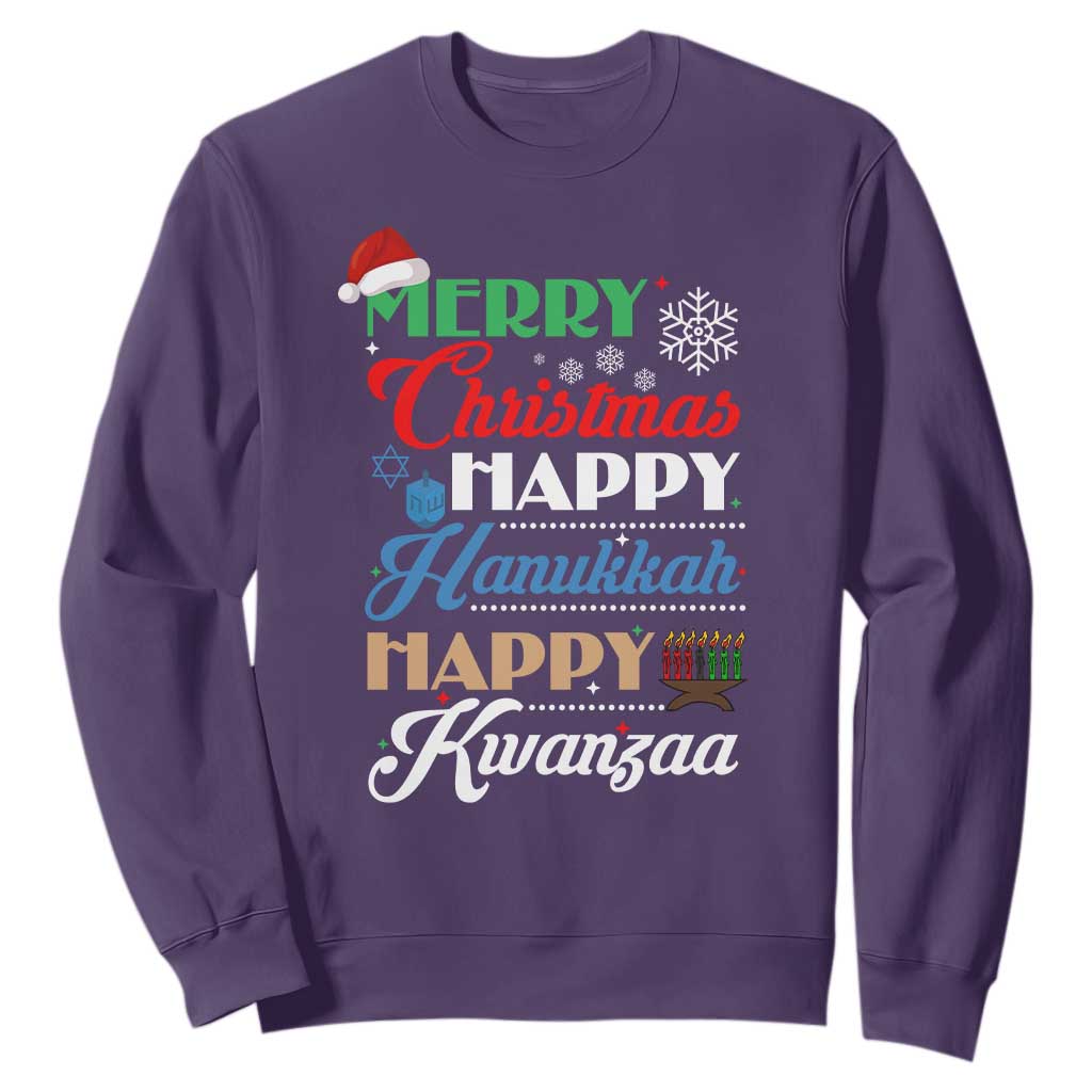 Funny Christmas Hanukkah Kwanzaa Sweatshirt December Holiday Gift TS12 Purple Print Your Wear