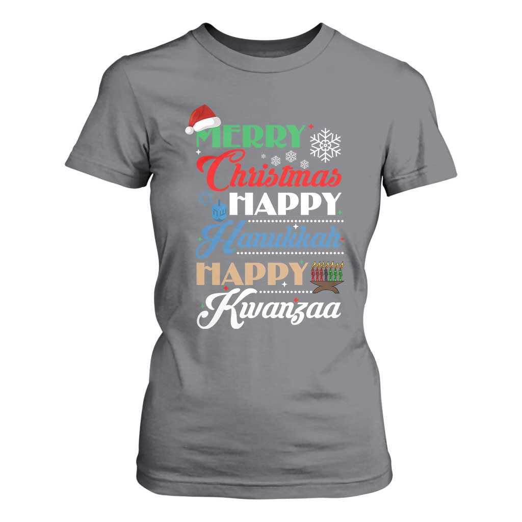 Funny Christmas Hanukkah Kwanzaa T Shirt For Women December Holiday Gift TS12 Charcoal Print Your Wear