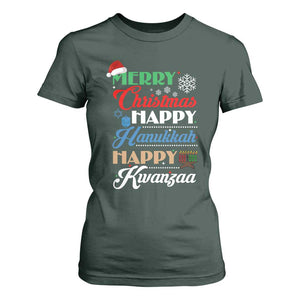 Funny Christmas Hanukkah Kwanzaa T Shirt For Women December Holiday Gift TS12 Dark Forest Green Print Your Wear