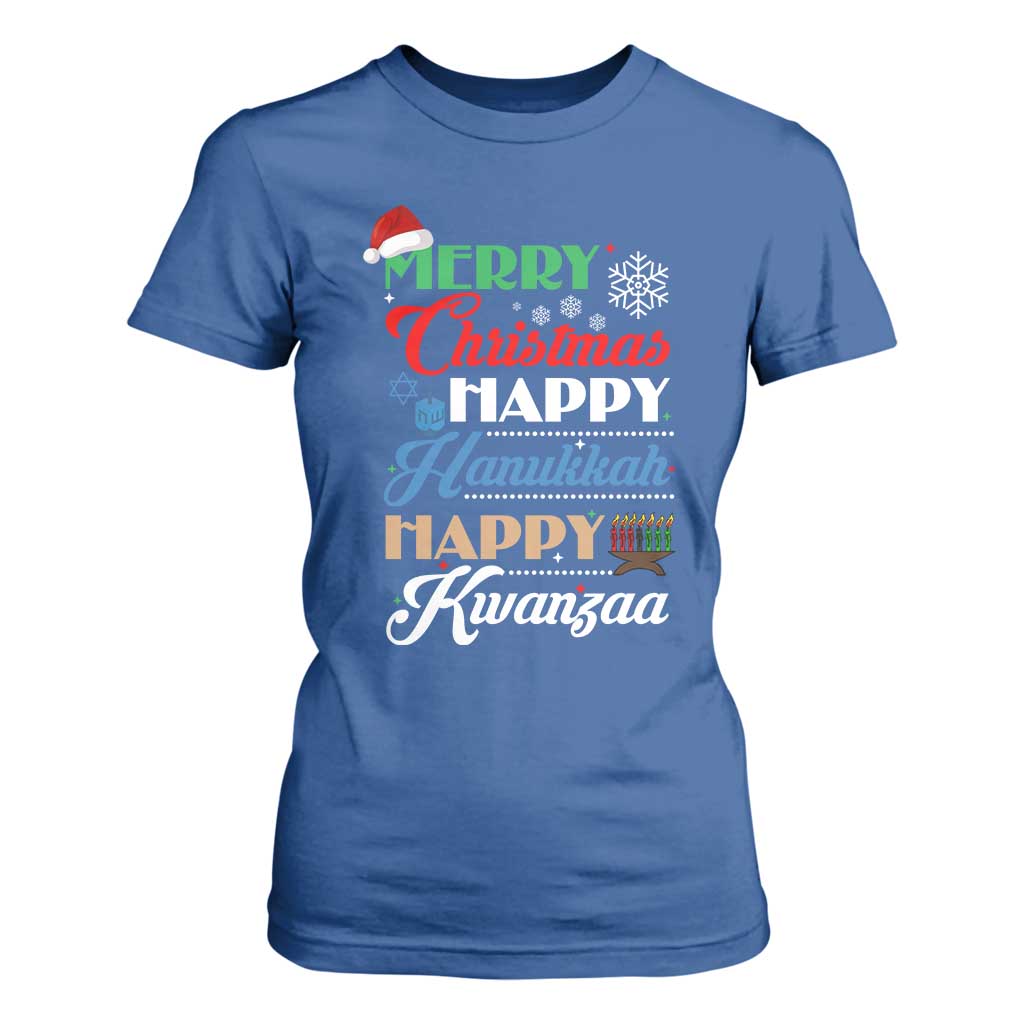 Funny Christmas Hanukkah Kwanzaa T Shirt For Women December Holiday Gift TS12 Royal Blue Print Your Wear