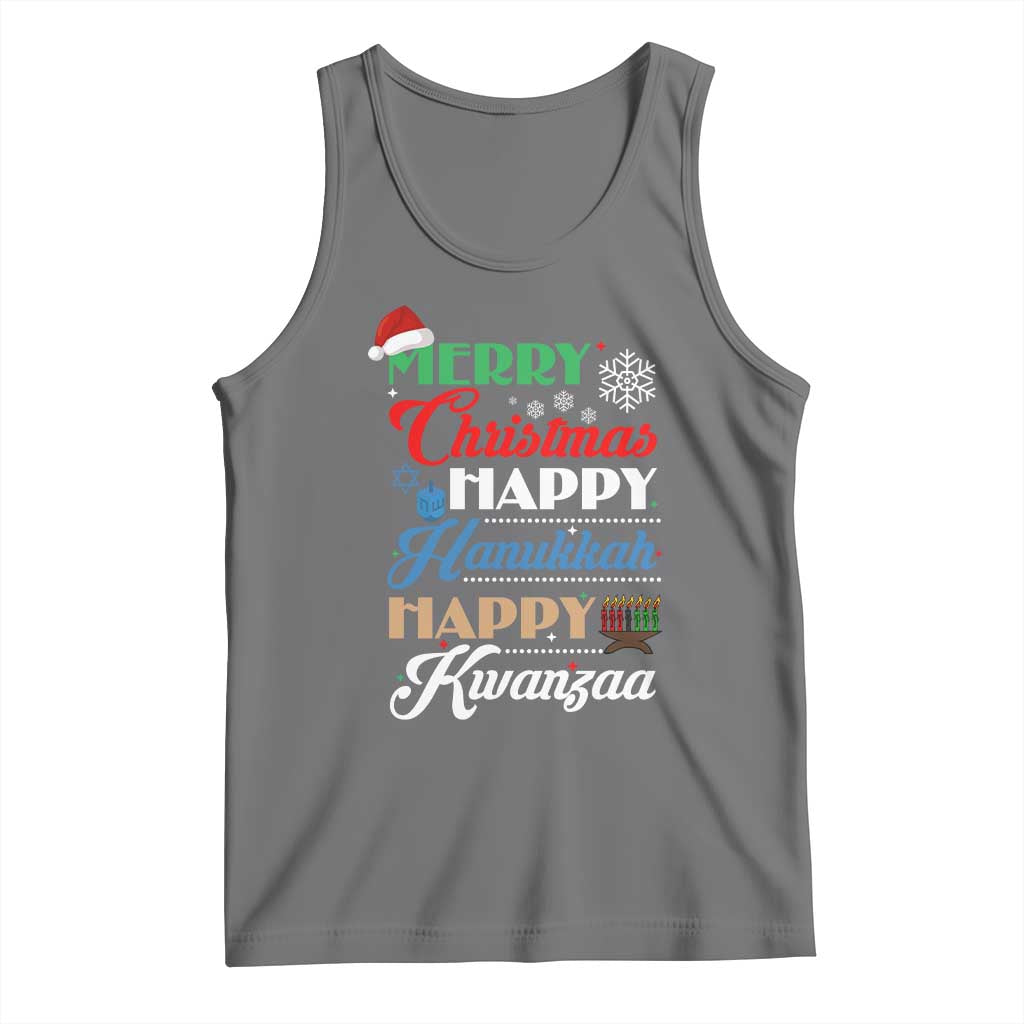 Funny Christmas Hanukkah Kwanzaa Tank Top December Holiday Gift TS12 Black Heather Print Your Wear