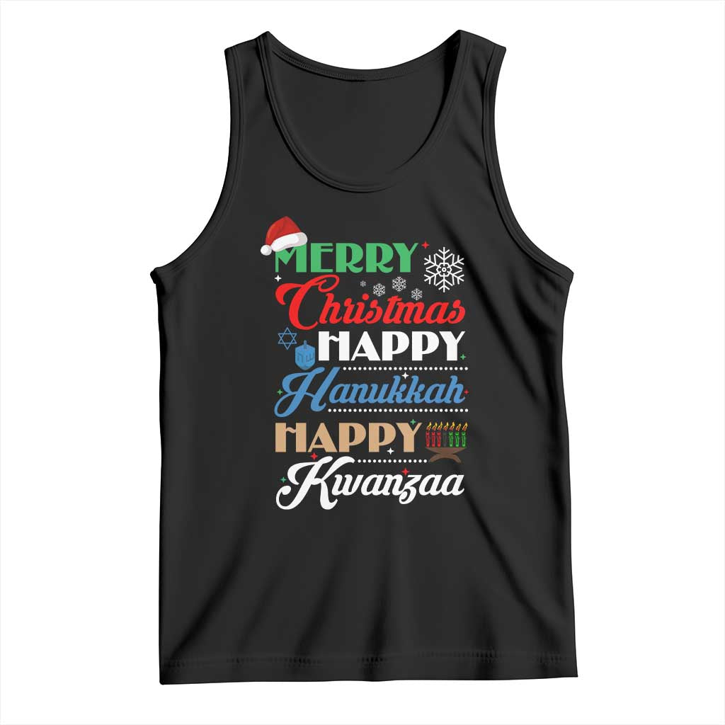 Funny Christmas Hanukkah Kwanzaa Tank Top December Holiday Gift TS12 Black Print Your Wear