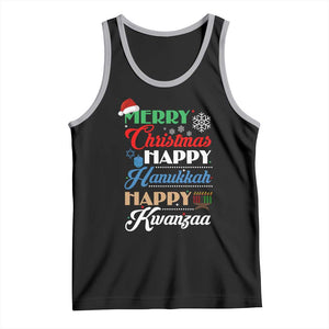 Funny Christmas Hanukkah Kwanzaa Tank Top December Holiday Gift TS12 Black Athletic Heather Print Your Wear