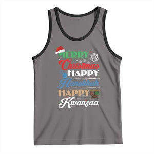 Funny Christmas Hanukkah Kwanzaa Tank Top December Holiday Gift TS12 Deep Heather Black Print Your Wear