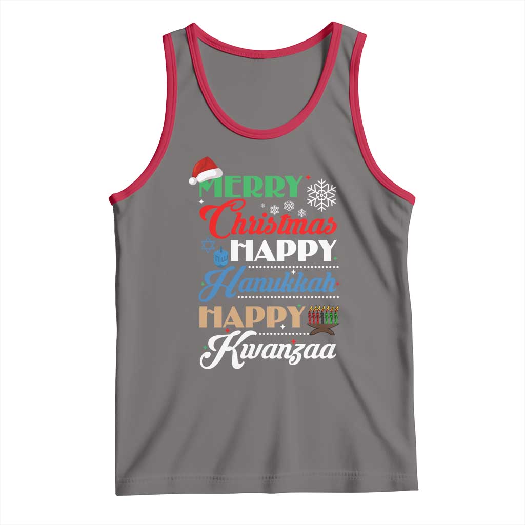 Funny Christmas Hanukkah Kwanzaa Tank Top December Holiday Gift TS12 Deep Heather Red Print Your Wear