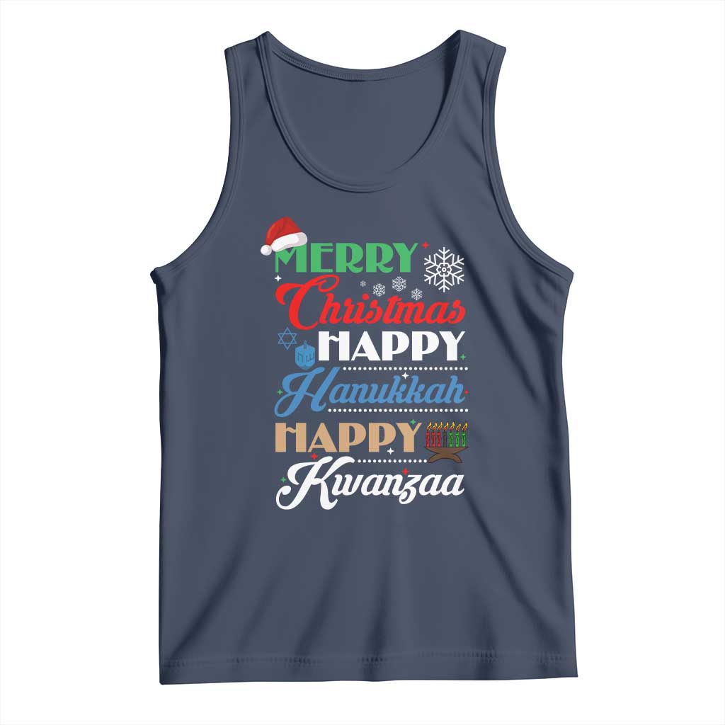Funny Christmas Hanukkah Kwanzaa Tank Top December Holiday Gift TS12 Navy Print Your Wear