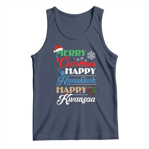 Funny Christmas Hanukkah Kwanzaa Tank Top December Holiday Gift TS12 Navy Print Your Wear