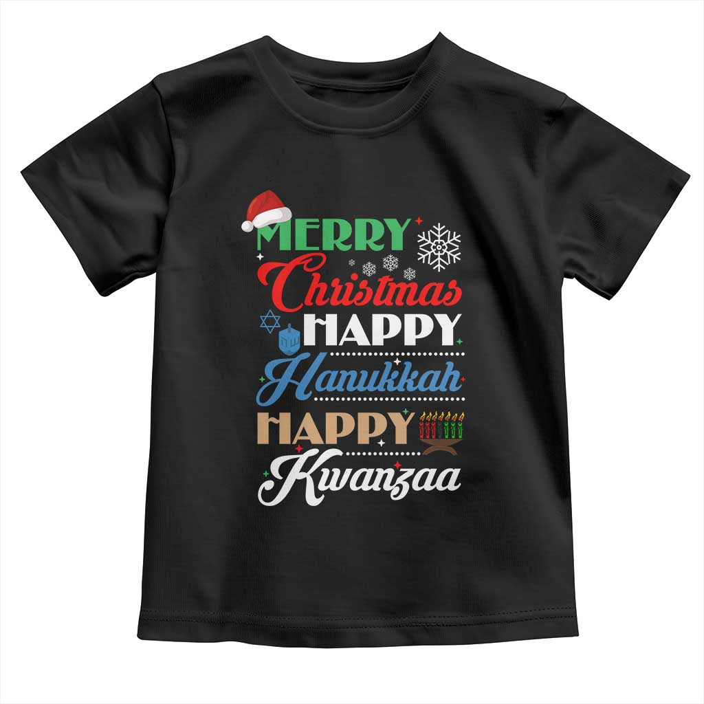 Funny Christmas Hanukkah Kwanzaa Toddler T Shirt December Holiday Gift TS12 Black Print Your Wear
