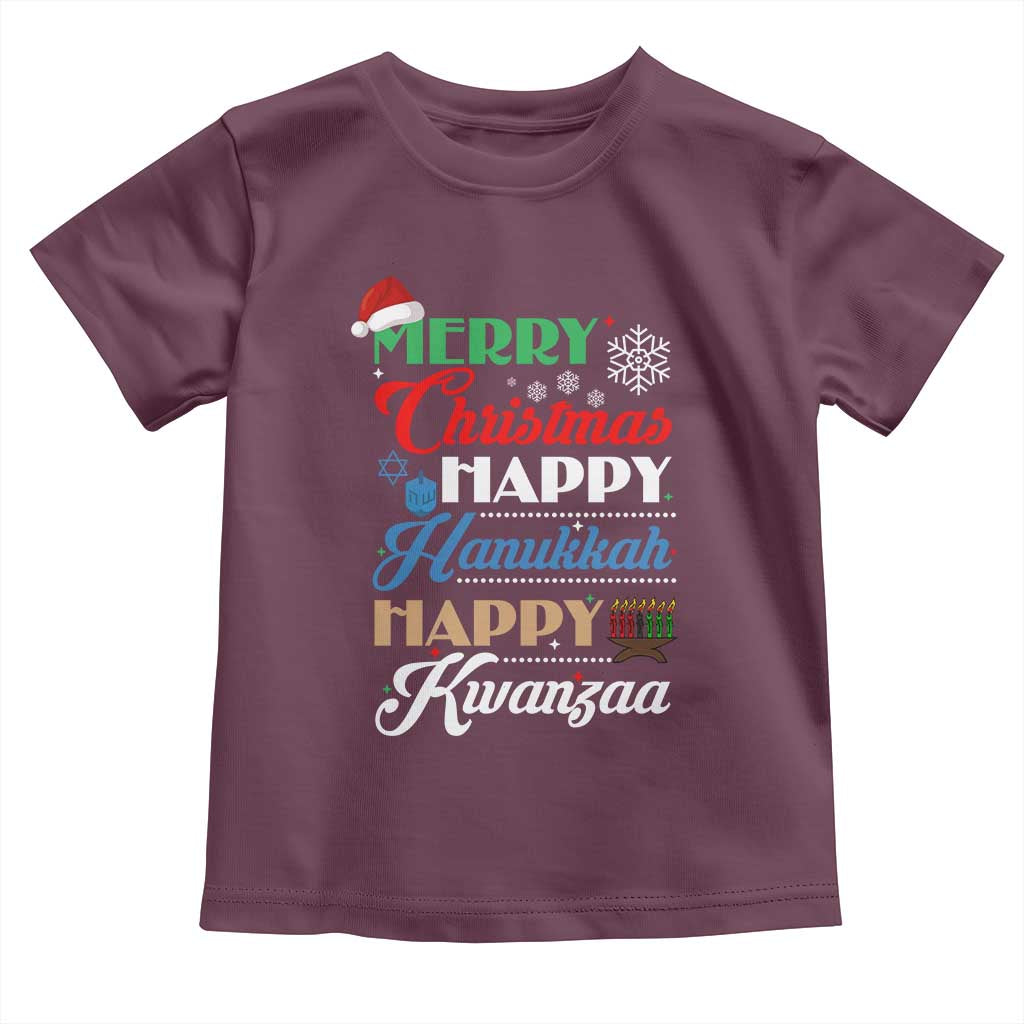 Funny Christmas Hanukkah Kwanzaa Toddler T Shirt December Holiday Gift TS12 Maroon Print Your Wear