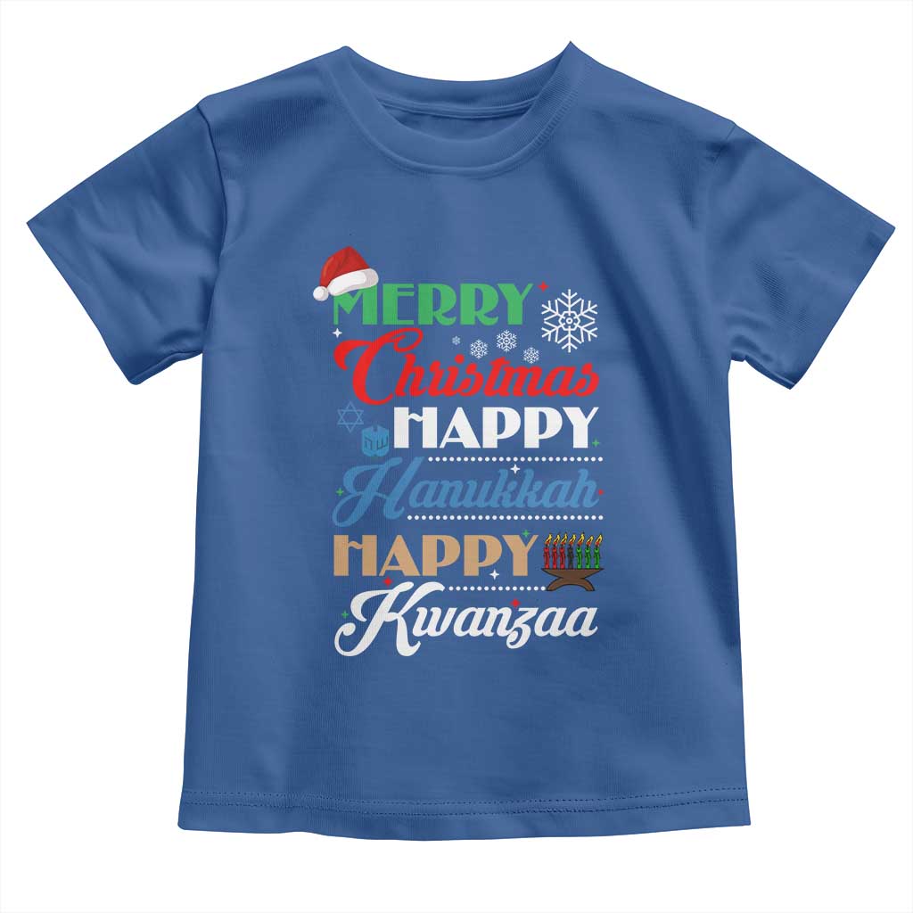 Funny Christmas Hanukkah Kwanzaa Toddler T Shirt December Holiday Gift TS12 Royal Blue Print Your Wear