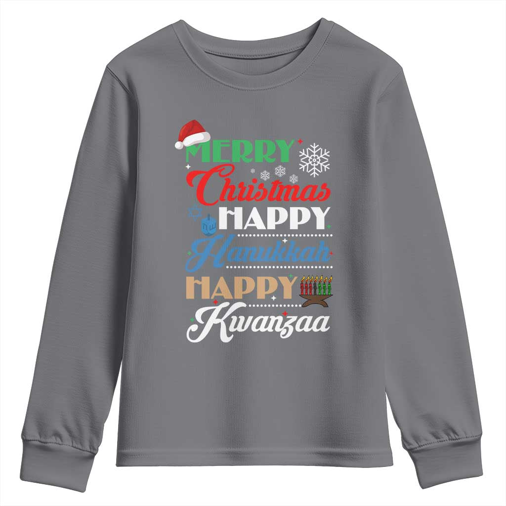 Funny Christmas Hanukkah Kwanzaa Youth Sweatshirt December Holiday Gift TS12 Charcoal Print Your Wear