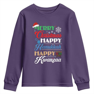 Funny Christmas Hanukkah Kwanzaa Youth Sweatshirt December Holiday Gift TS12 Purple Print Your Wear
